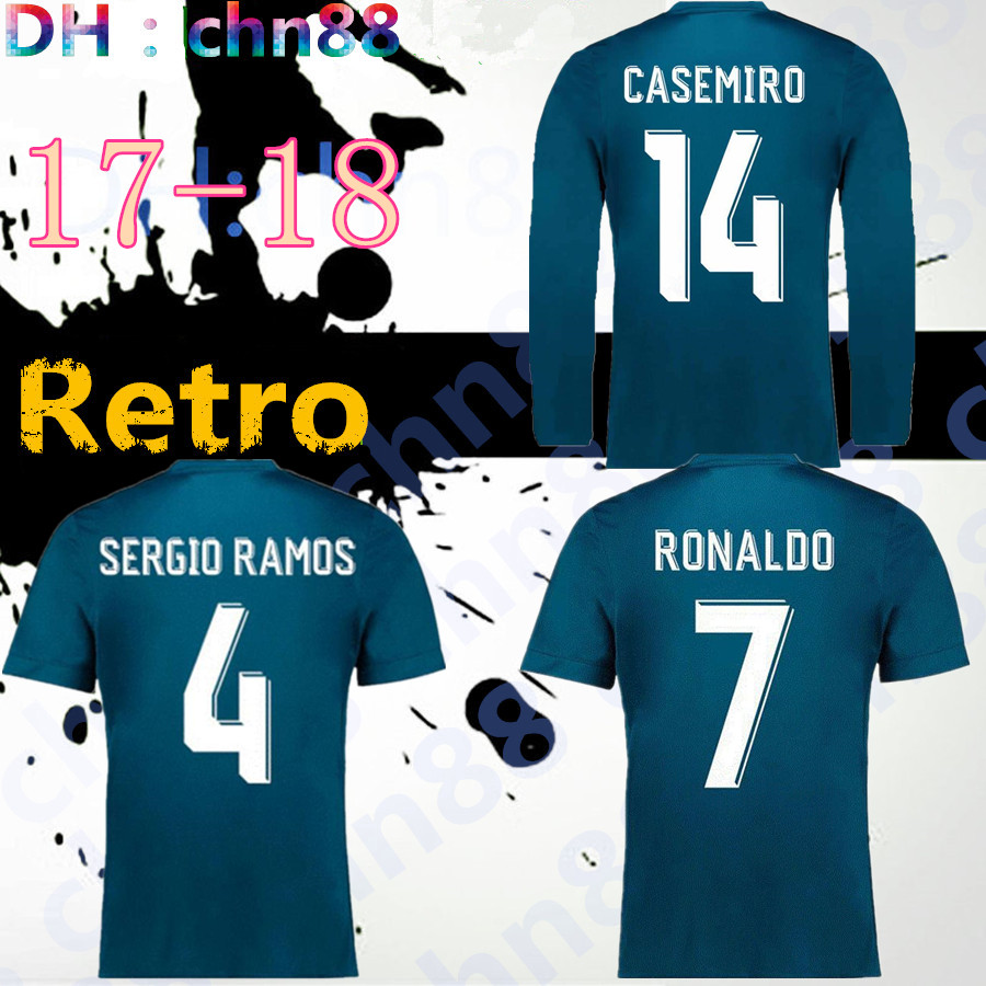 17/18 Retro classic Real soccer jerseys BENZEMA CASEMIRO MARCELO ISCO BALE SERGIO RAMOS Madrid 17 18 3rd football long sleeve shirt, Picture
17/18 Retro classic Real soccer jerseys BENZEMA CASEMIRO MARCELO ISCO BALE SERGIO RAMOS Madrid 17 18 3rd football long sleeve shirt, Picture