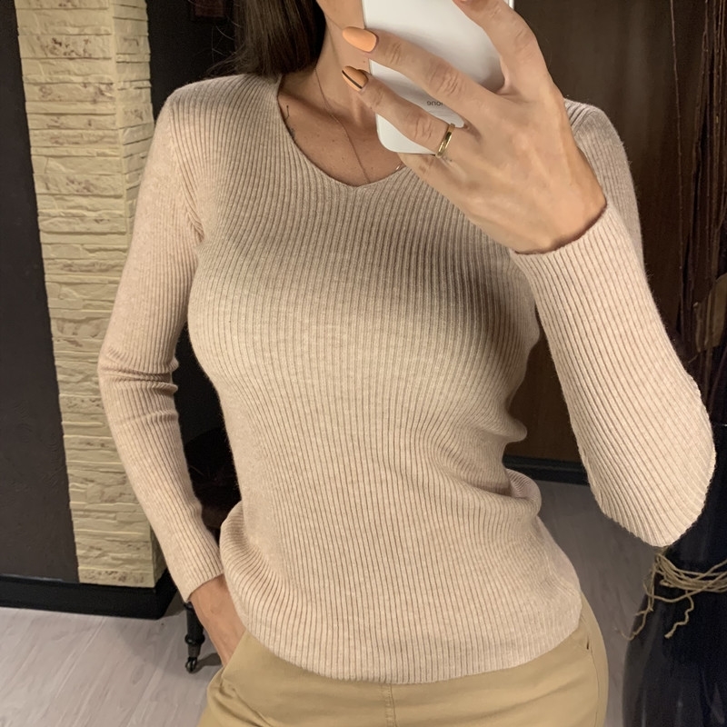 Colorfaith Ne'w Autumn Winter Women's Sweaters Pullover V-Neck Minimalist Bottoming Pink Tops Multi Colors SW1053 201111, Black
Colorfaith Ne'w Autumn Winter Women's Sweaters Pullover V-Neck Minimalist Bottoming Pink Tops Multi Colors SW1053 201111, Black