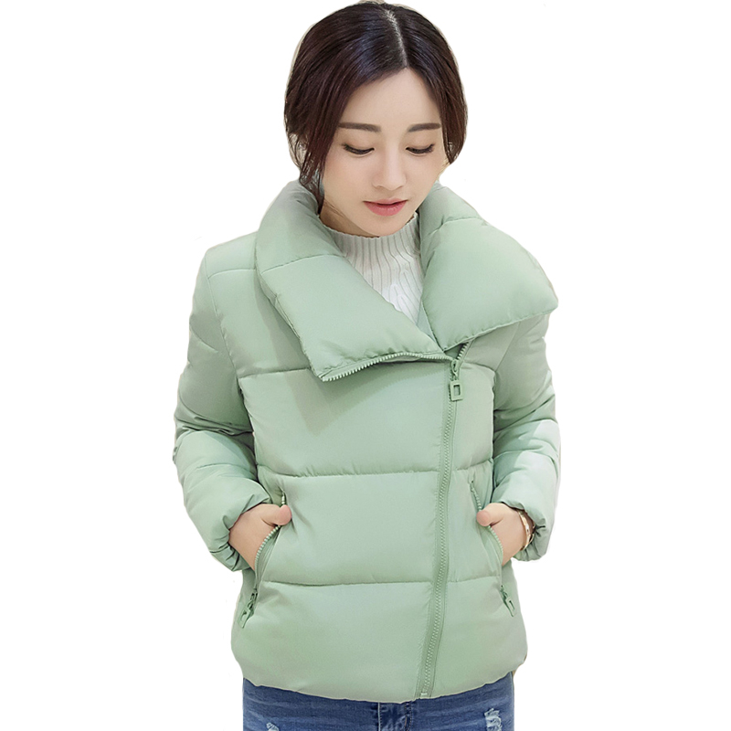 Stand Collar Short Winter Jacket Women Solid Color Cotton Padded Winter Autumn Female Coat Parkas Casaco Feminina Inveno T200319