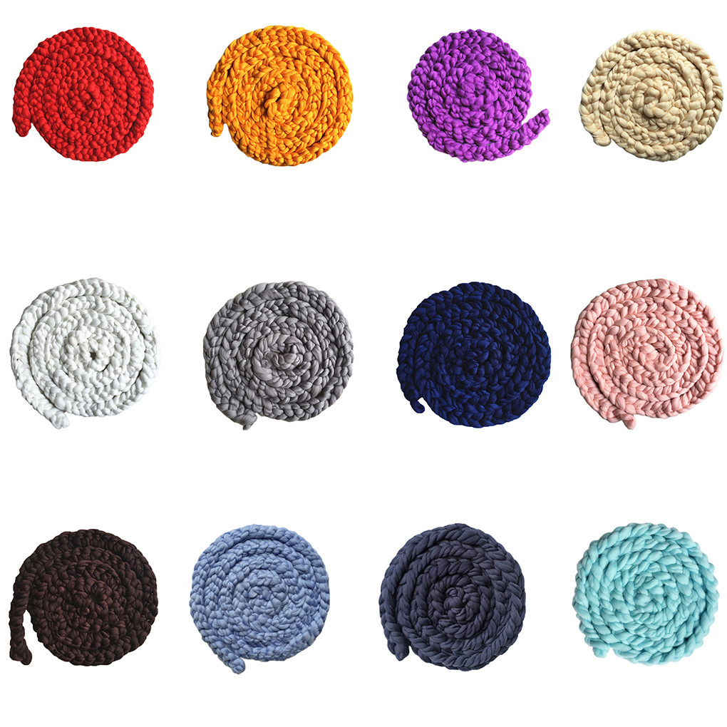 Newborn Baby Photography Props Handmade Knitted Blanket Toddler Photo Shooting Background Infant Carpet Mat LJ201208