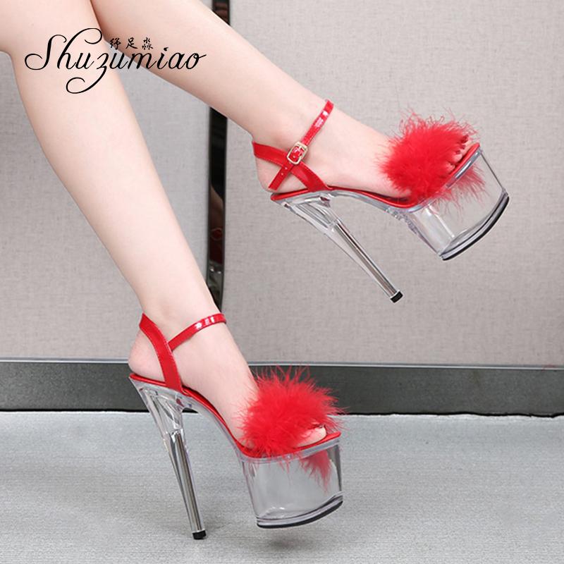 Shuzumiao 2021 Summer New Women Shoes Fur Transparent Platforms Sandals High Heels16.5CM Thin Heels Female Party Pole Dance Shoe, As picture shown
Shuzumiao 2021 Summer New Women Shoes Fur Transparent Platforms Sandals High Heels16.5CM Thin Heels Female Party Pole Dance Shoe, As picture shown