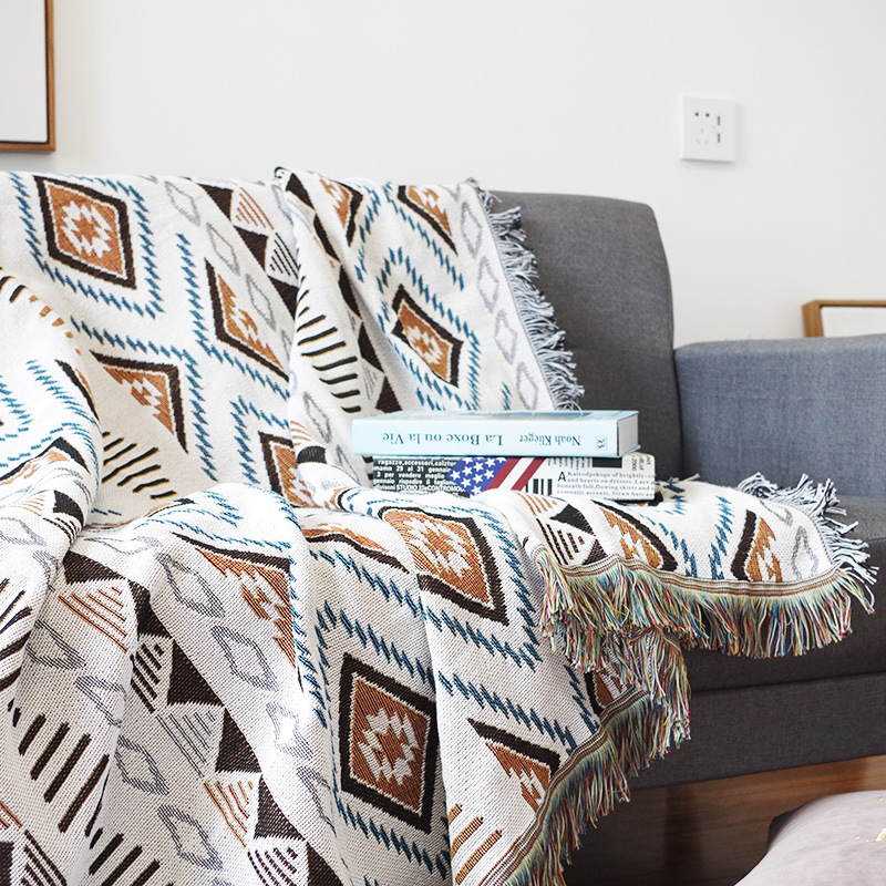 Geometry Throw Blanket Sofa Towel Blanket For Couch Sofa Decorative Slipcover Throws Rectangular Stitching Travel Plane Blanket