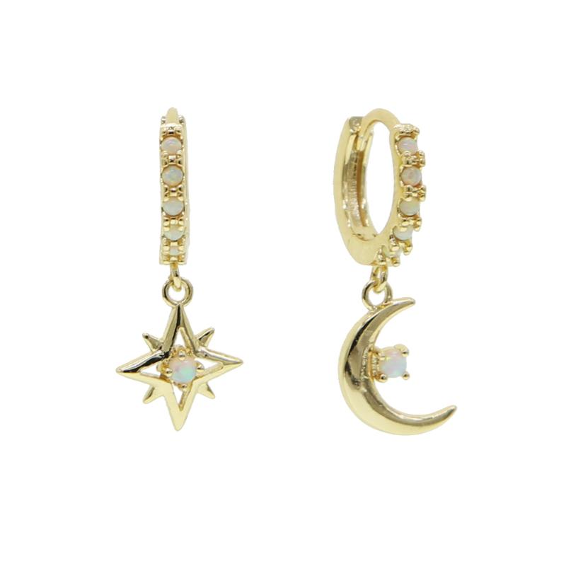 925 sterling silver Vermeil jewelry earring cute lovey moon star charm opal stone earrings for women
925 sterling silver Vermeil jewelry earring cute lovey moon star charm opal stone earrings for women
