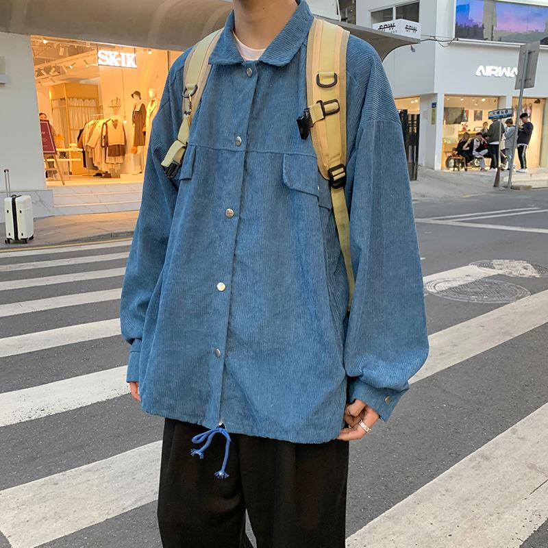2021 Spring And Autumn New Youth Popular Loose Solid Color Corduroy Long-sleeved Shirt Fashion Casual Single-breasted Top, Blue
2021 Spring And Autumn New Youth Popular Loose Solid Color Corduroy Long-sleeved Shirt Fashion Casual Single-breasted Top, Blue