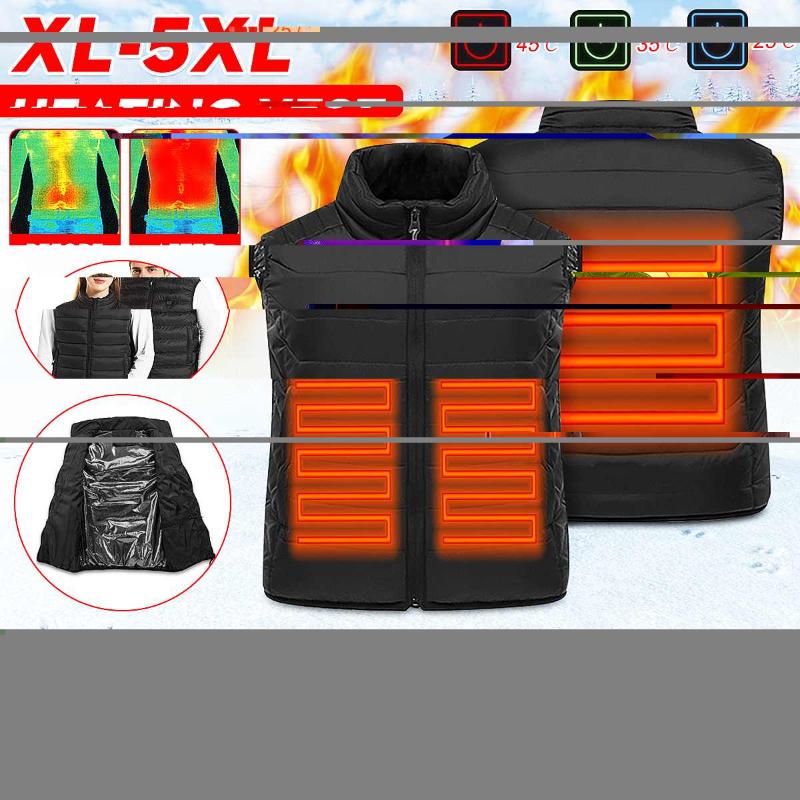 Heated Zones Electric Heated Vest Jackets Men Women Sportswear Coat Heat Coat USB Heating Jacket For Camping Winter, As pic