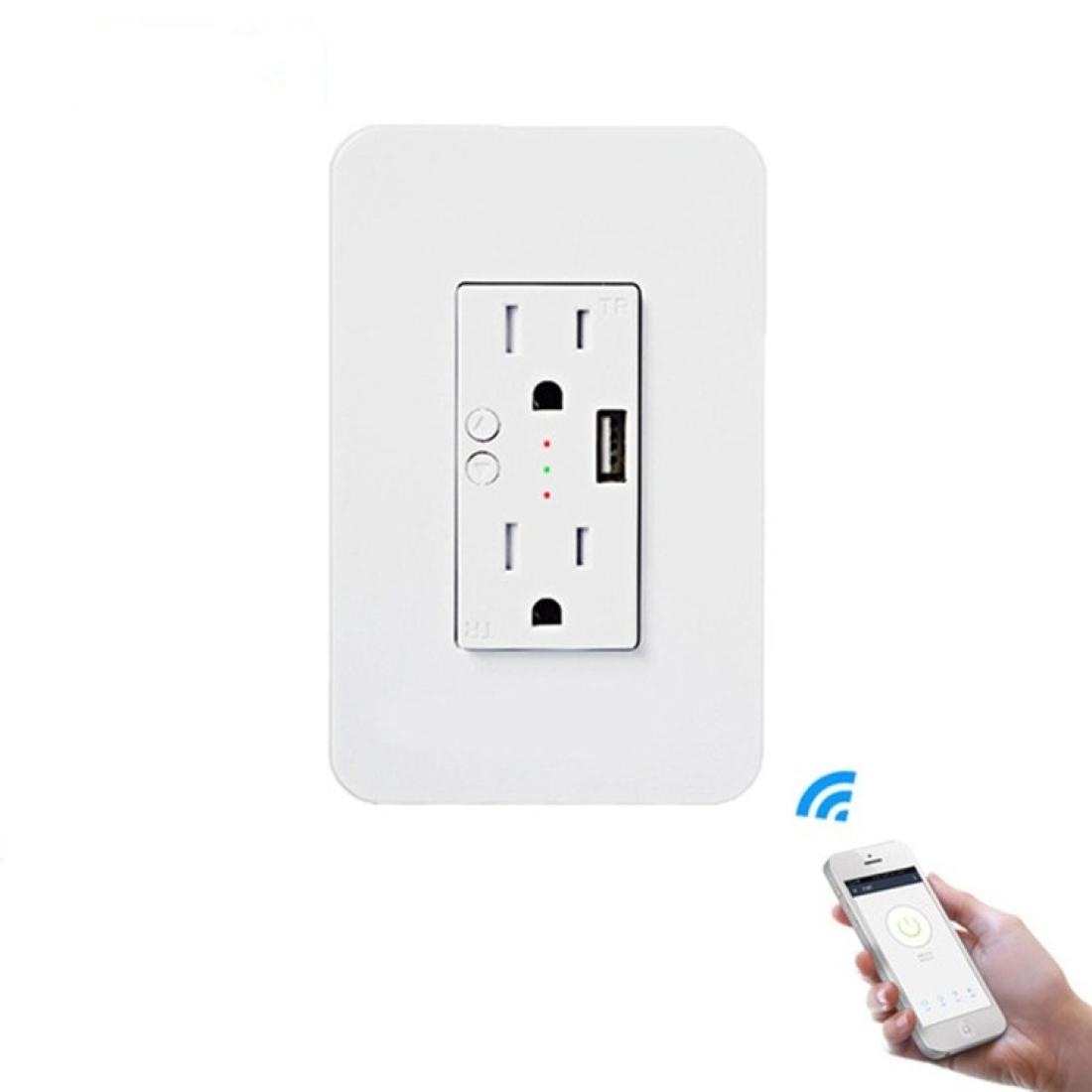 Smart Wall Socket 120 Type WIFI Remote Control Voice Control With USB Socket ModelAmerican Wall Socket
Smart Wall Socket 120 Type WIFI Remote Control Voice Control With USB Socket ModelAmerican Wall Socket