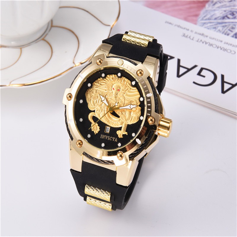 INVICTA Luxury Brand Mens Quartz Watch Royal Oak Dragon Totem PU Belt Calendar Clock Relógio masculino, Slivery;brown
INVICTA Luxury Brand Mens Quartz Watch Royal Oak Dragon Totem PU Belt Calendar Clock Relógio masculino, Slivery;brown