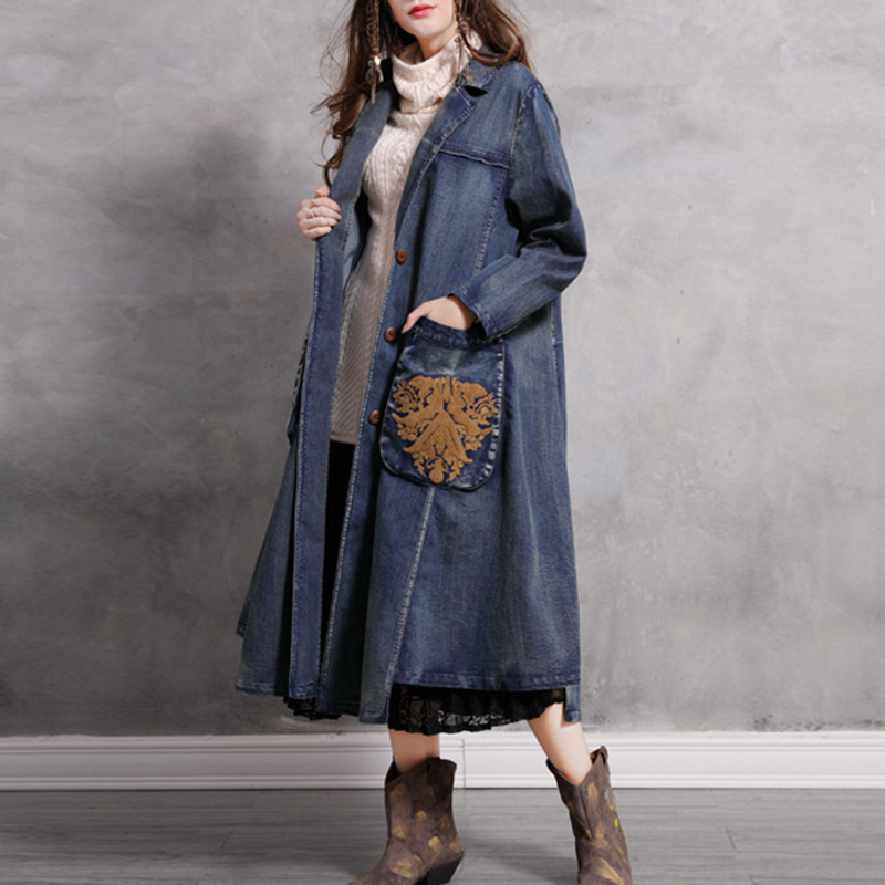 CHICEVER Vintage Patchwork Pocket Women's Trench Lapel Collar Long Sleeve Oversize Loose Asymmetric Coat Female Clothes New 201102