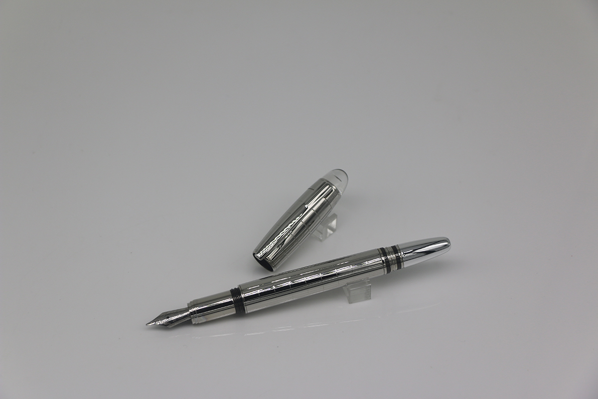 Classi Metal silver grid body Fountain pen with series number school and office stationery for writing pen