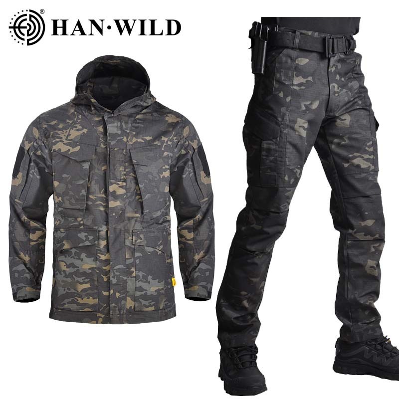HAN WILD M65 Army Jacket Set Clothing Shell Military Tactical Camouflage Hunting Jackets & Pants Army Suits Waterproof Suits 201105, Black camouflage
HAN WILD M65 Army Jacket Set Clothing Shell Military Tactical Camouflage Hunting Jackets & Pants Army Suits Waterproof Suits 201105, Black camouflage