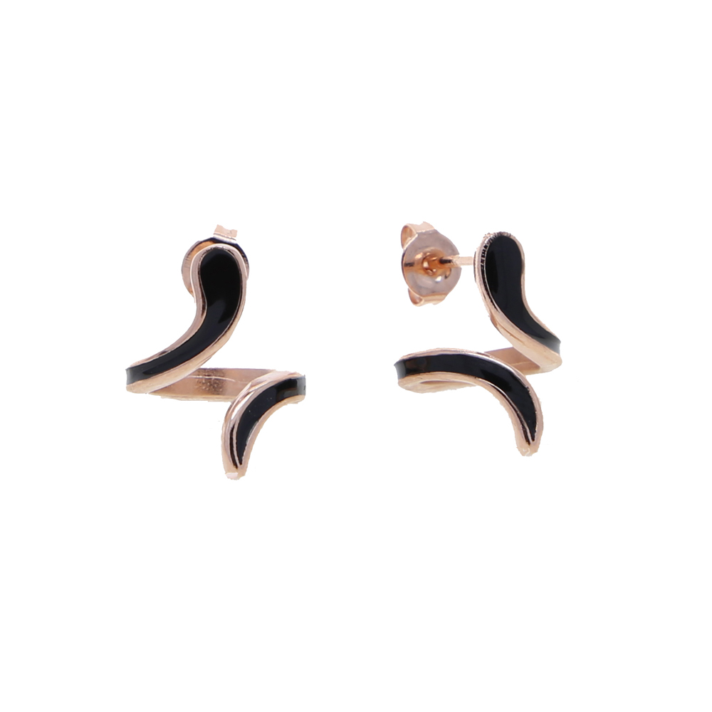 2021 Wholesale Factory price Enamel White Black color lovely Snake Shape Stud Earring for women cute girl wedding party gift jewelry