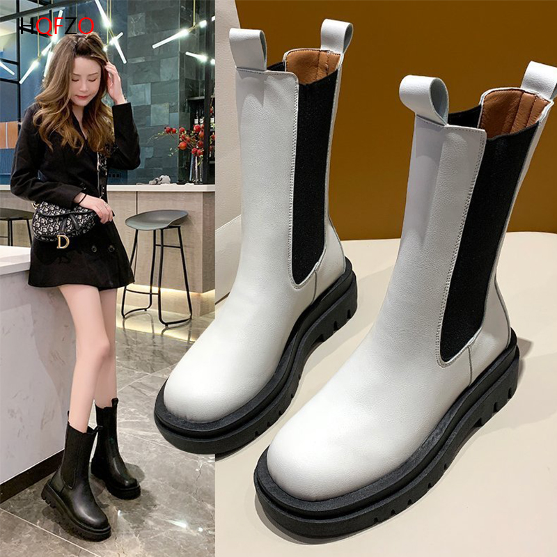 HOFZO 2020 Women Ankle Boots Short Platform Slip On Autumn Botas Motorcycle Mujer Chunky Black PU Leather Female Bootines
HOFZO 2020 Women Ankle Boots Short Platform Slip On Autumn Botas Motorcycle Mujer Chunky Black PU Leather Female Bootines