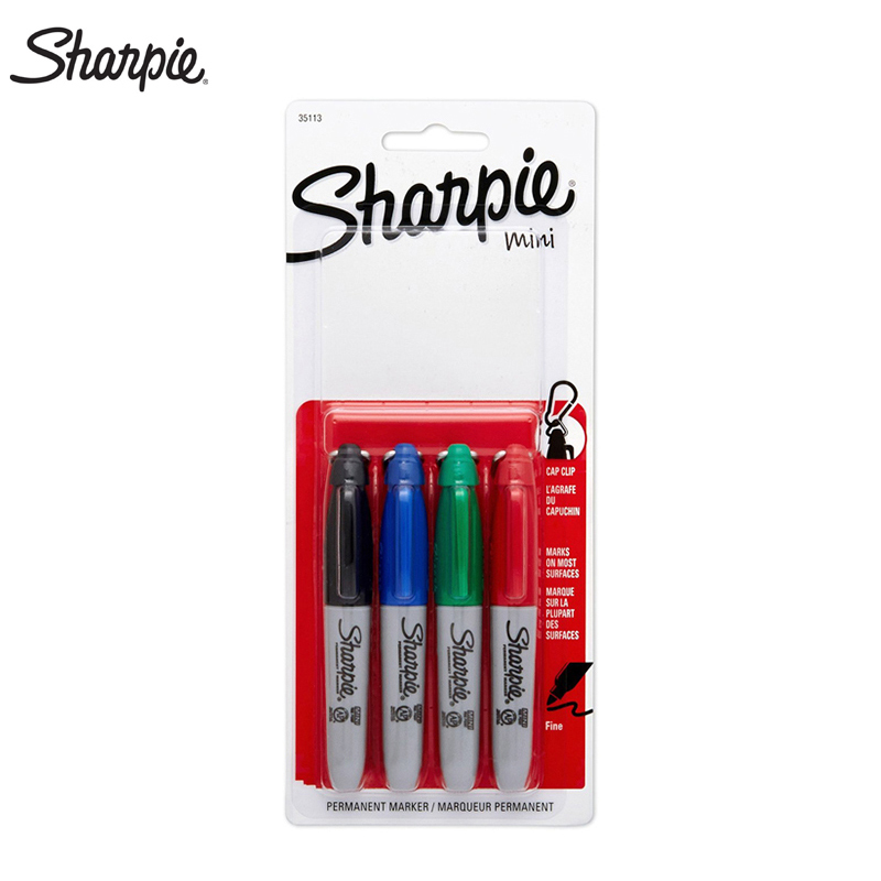 48pcs Sharpie 35113 Compact Mini Marker with Keychain Carrying Oily Marker Stationery DustFree Purification Marker 201120