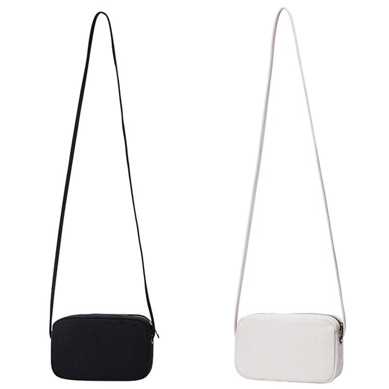 Small Square Bag Women's Canvas One Shoulder Messenger Bag Women's, Black