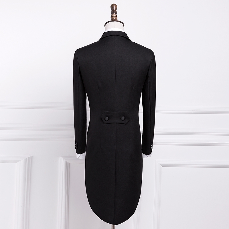 PYJTRL Male Gold Silver Embroidery Lapel Tail Coat Stage Singer Groom Black White Wedding Tuxedos For Men Costume Homme 201128