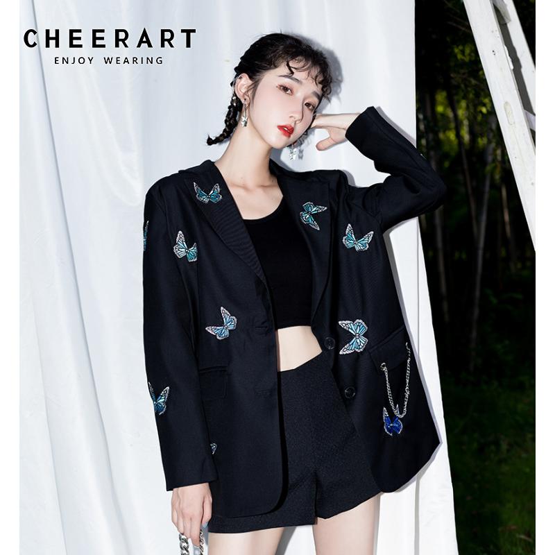 CHEERART Butterfly Embroidery Casual Blazer Women Fall 2020 Blazers And Jackets Suit Coat Korean Fashion Clothing, As pic
CHEERART Butterfly Embroidery Casual Blazer Women Fall 2020 Blazers And Jackets Suit Coat Korean Fashion Clothing, As pic