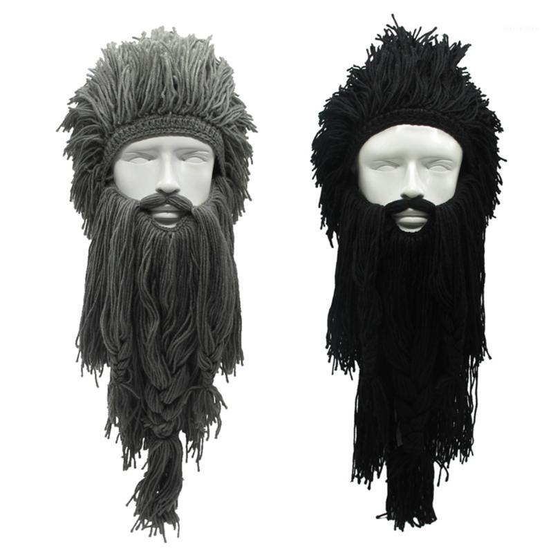 Creative Barbarian Beanie Hat Halloween Cosplay Costume Unisex Knitted Wig Viking Beard Hat Winter Warm Funny Crazy Ski Mask Cap1