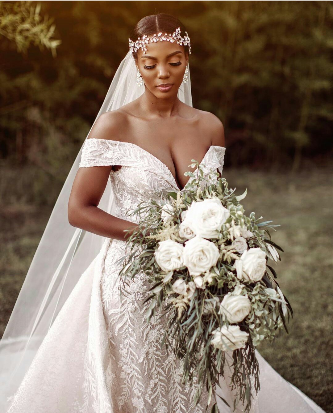 South Africa Mermaid Wedding Dresses with Detachable Train Plus Size Off Shoulder Bridal Gowns Lace Appliques Country Boho robes de mariée