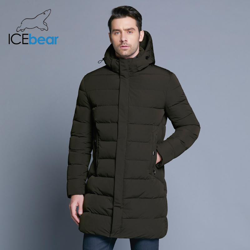 ICEbear Winter Jacket Men Hat Detachable Warm Coat Causal Parkas Cotton Padded Winter Jacket Men Clothing MWD18821D 201026