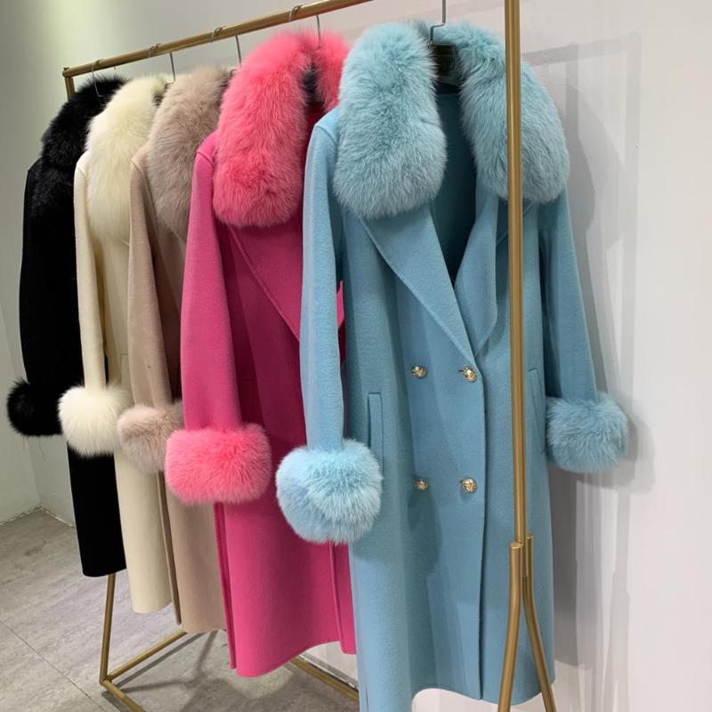 2020 Winter Thick Jacket Slim Belt Ladies Streetwear Natural Fur Collar Wool double-faced coat Warm Cashmere outerwear, White
2020 Winter Thick Jacket Slim Belt Ladies Streetwear Natural Fur Collar Wool double-faced coat Warm Cashmere outerwear, White
