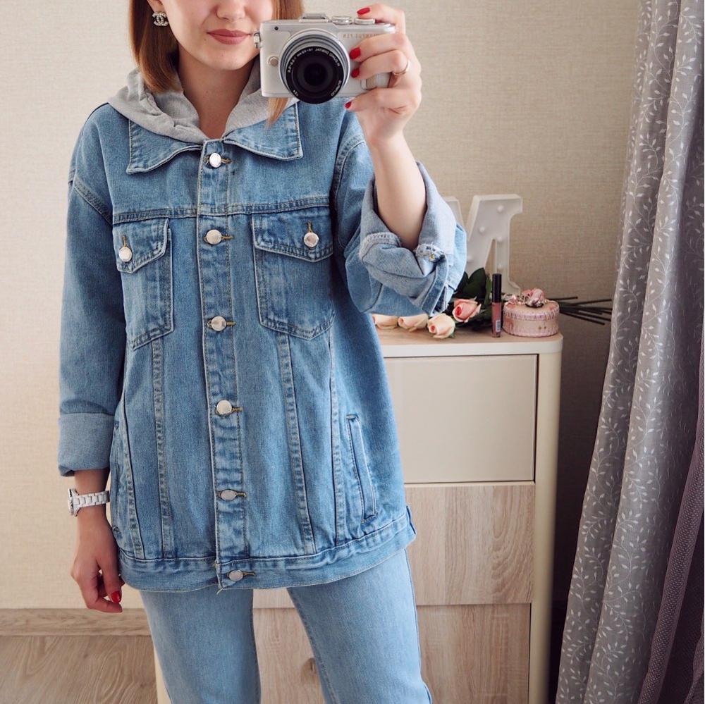 REALEFT Autumn Winter New Women's Denim Jacket Outerwear High Street Fashionable Korean Style Hooded Jeans Tops Female 201017