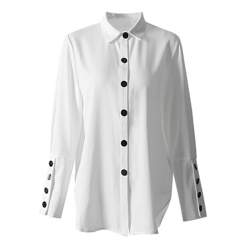 TWOTWINSTYLE Fashion Two Piece Sets Lantern Long Sleeve White Shirts Lace Up Short Vest Women's Shirts Set Spring Clothing 201120