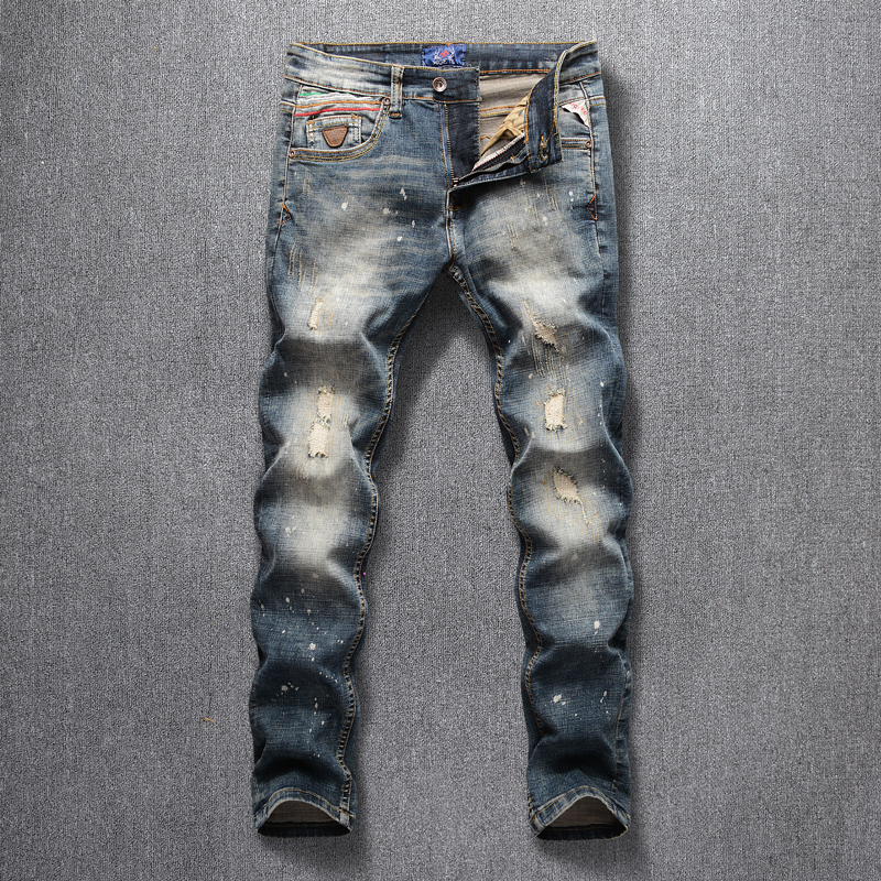 2021 New Italian Style Fashion Retro Wash Patchwork Ripped Men Pants Destroyed Designer Hip Hop Homme Mfk2, Retro color
2021 New Italian Style Fashion Retro Wash Patchwork Ripped Men Pants Destroyed Designer Hip Hop Homme Mfk2, Retro color