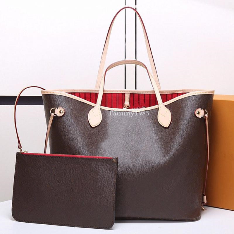 GM Large size Women 2pcs set Genuine Leather bag Fashion Lady luxurys designers tote crossbody shoulder bags Handbags Bag holder Coin purses backpack, Brown grid +red inside
GM Large size Women 2pcs set Genuine Leather bag Fashion Lady luxurys designers tote crossbody shoulder bags Handbags Bag holder Coin purses backpack, Brown grid +red inside