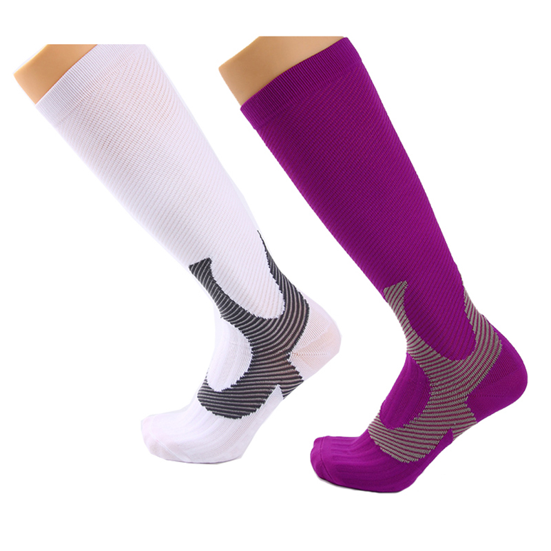 2 Pair Compression Sports Socks for Men Women Speed Up Recovery Graduated Athletic Fit for Travel Running Nurses Shin Splints 201112