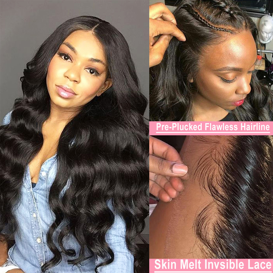 Remy Baby Hair Pre Plucked 13x6 Lace Frontal Wigs Brazilian 13x4 Lace Front Human Hair Wigs for Black Women Transparent Loose Body Wave, Natural color
Remy Baby Hair Pre Plucked 13x6 Lace Frontal Wigs Brazilian 13x4 Lace Front Human Hair Wigs for Black Women Transparent Loose Body Wave, Natural color