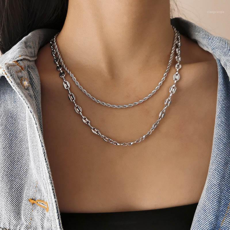 Chains Vintage Temperament Twisted Necklace For Women Simple Double Layer Geometric Choker Clavicle Party Jewelry Gift, Silver
Chains Vintage Temperament Twisted Necklace For Women Simple Double Layer Geometric Choker Clavicle Party Jewelry Gift, Silver