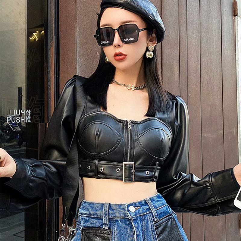 2021 New Faux Jacke Tcoat Women Spring Autumn Short Sexy Pu Leather Jackets with Belt Fashion Moto Biker Outwear Clothing X4qb, Black
2021 New Faux Jacke Tcoat Women Spring Autumn Short Sexy Pu Leather Jackets with Belt Fashion Moto Biker Outwear Clothing X4qb, Black