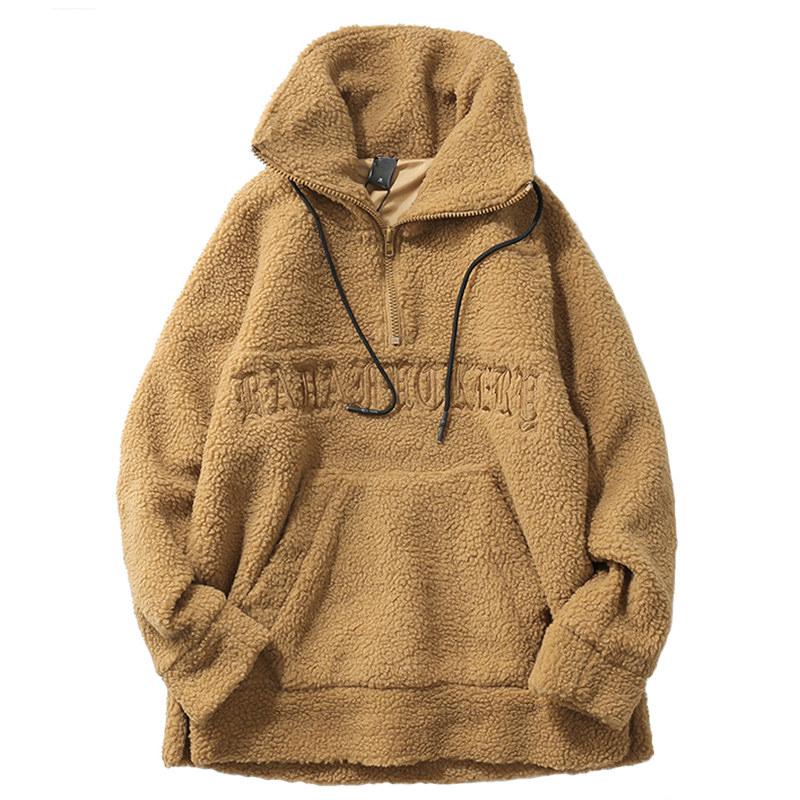 Hip Hop Lamb Jacket Men Gothic Letter Embroidery Jacket Coat Men Streetwear High Street Fleece Half Zip Oversized Sweatshirt, A663005 khaki
Hip Hop Lamb Jacket Men Gothic Letter Embroidery Jacket Coat Men Streetwear High Street Fleece Half Zip Oversized Sweatshirt, A663005 khaki
