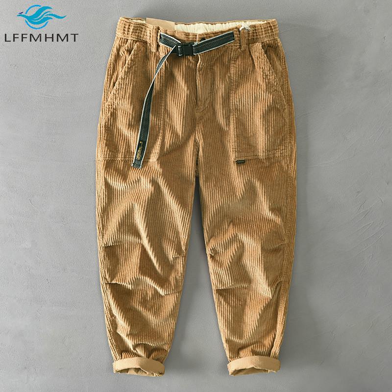 Winter Fall Fashion Men Solid Color Corduroy Vintage Cargo Pants Male Japan Style Simple Casual Loose Cotton Trouser Free Sashes, Deep khaki
Winter Fall Fashion Men Solid Color Corduroy Vintage Cargo Pants Male Japan Style Simple Casual Loose Cotton Trouser Free Sashes, Deep khaki