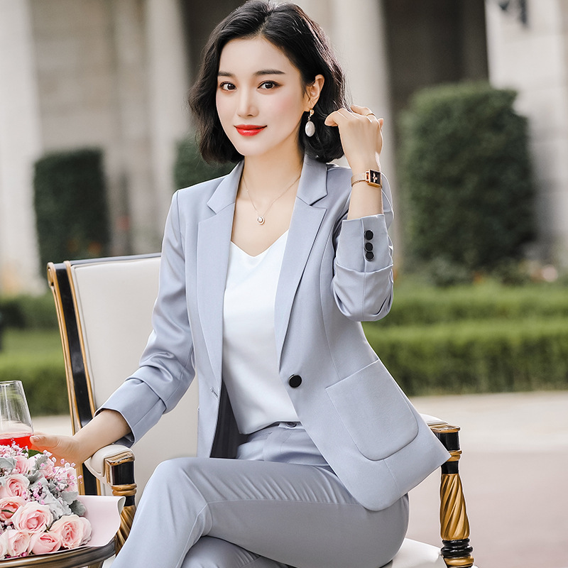 Professional women's pants suit feminine 2020 spring and autumn high quality ladies blazer Fashion trousers interview overalls T200818