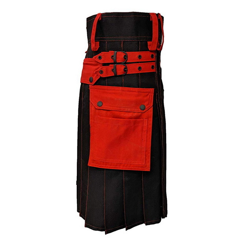 MJARTORIA Scottish Mens Kilt Traditional Plaid Belt Pleated Bilateral Chain Brown Gothic Punk Scottish Tartan Trousers Skirts T200512