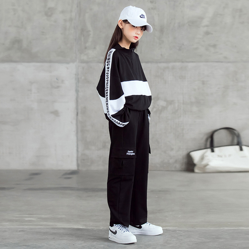 Kids Tracksuit 2020 Autumn New Teenage Girls Clothing Set Striped Sweatshirt Sport Pants Suit School Child Costume 10 12 YearsX1019