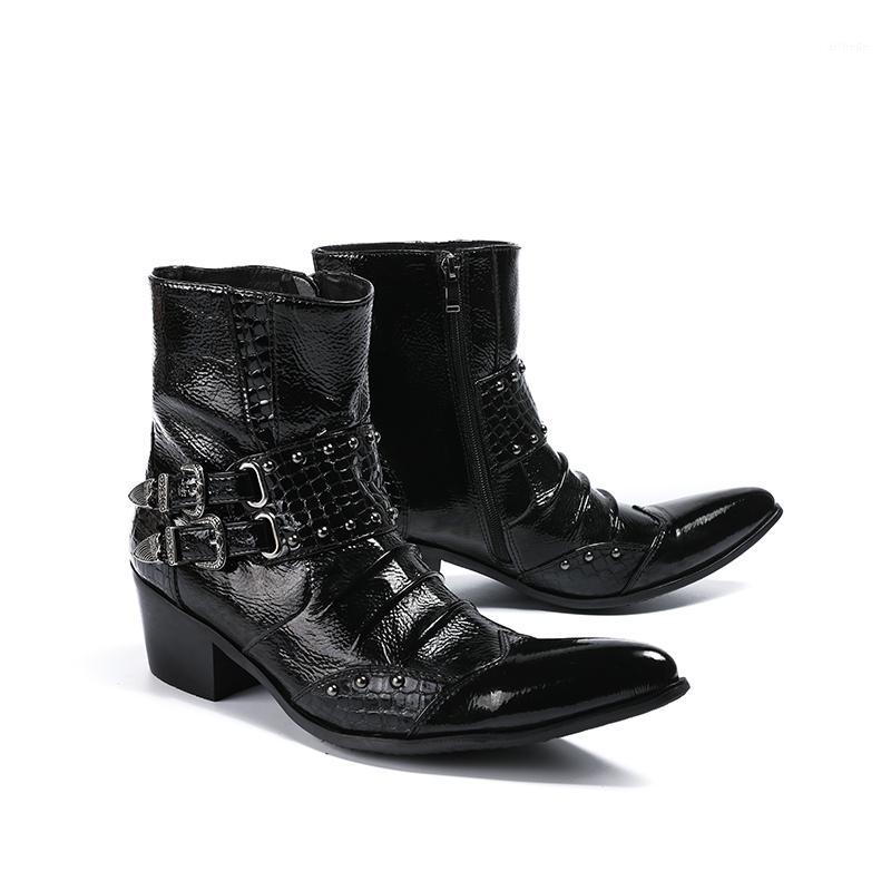 New Mens Pointed Toe Zip Fashion Buckle Ankle Boots Genuine Leather High Top High Heel Office Work Boots Wedding Dress Shoes1, Black
New Mens Pointed Toe Zip Fashion Buckle Ankle Boots Genuine Leather High Top High Heel Office Work Boots Wedding Dress Shoes1, Black