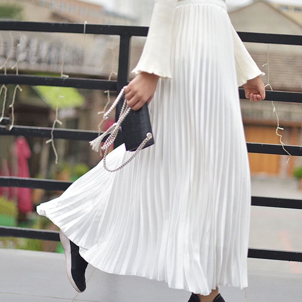 2021 New Metallic Long Pleated Skirt Korean Style High Waisted Fashion Glossy Autumn Winter Full Length Elegant Women Maxi Skirts QX4P, Black
2021 New Metallic Long Pleated Skirt Korean Style High Waisted Fashion Glossy Autumn Winter Full Length Elegant Women Maxi Skirts QX4P, Black