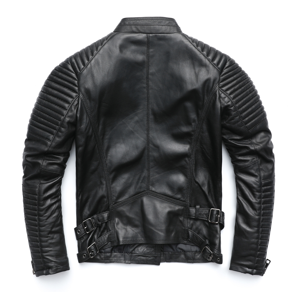 MAPLESTEED Genuine Leather Jacket Women Leather Jacket Sheepskin Black Soft Slim Fit Punk Bomber Female Leather Coat Autumn M049 201028
