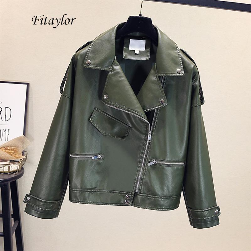 Fitaylor New Autumn Faux Soft Leather Loose Jacket Pu Moto Rivet Zipper Black Punk Overcoat Turndown Collar Street Outerwear, Beige
Fitaylor New Autumn Faux Soft Leather Loose Jacket Pu Moto Rivet Zipper Black Punk Overcoat Turndown Collar Street Outerwear, Beige