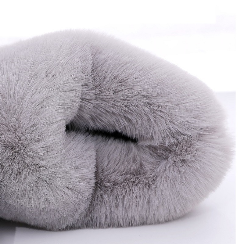 Women Shoes With Rabbit Ear Winter Slippers Fluffy Indoor Shoes Lady X1020