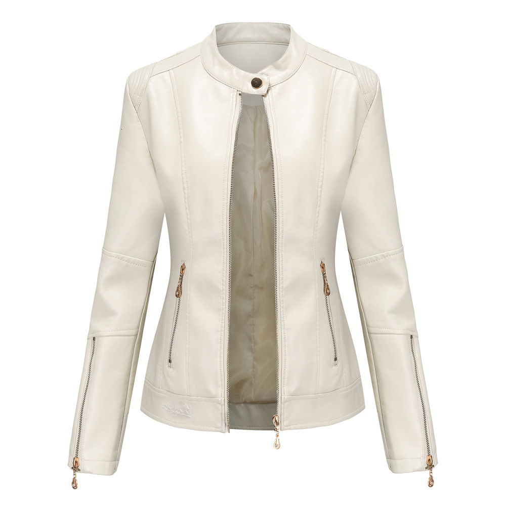 2021 New Fashionable Women's of Plutonium Short Female Spring and Autumn Thin Leather Jacket OIWU, Beige (thin section)
2021 New Fashionable Women's of Plutonium Short Female Spring and Autumn Thin Leather Jacket OIWU, Beige (thin section)