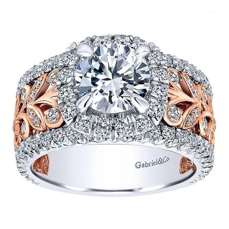 Wedding Rings Two-Tone Flower Full Crystal Zircon Rose Grid Ring For Women Engagement Party Jewelry Size 5-11
Wedding Rings Two-Tone Flower Full Crystal Zircon Rose Grid Ring For Women Engagement Party Jewelry Size 5-11
