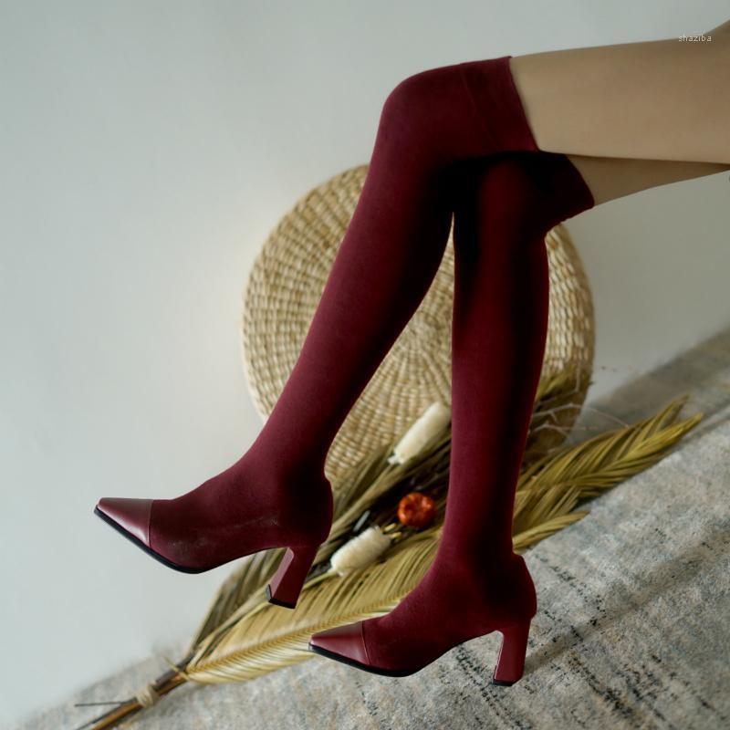 Slim Thigh High Boots Women Fashion Pointed Toe Heels Ladies Over-the-knee Boots Shoes Women Elastic Sock Spring New1, Black
Slim Thigh High Boots Women Fashion Pointed Toe Heels Ladies Over-the-knee Boots Shoes Women Elastic Sock Spring New1, Black