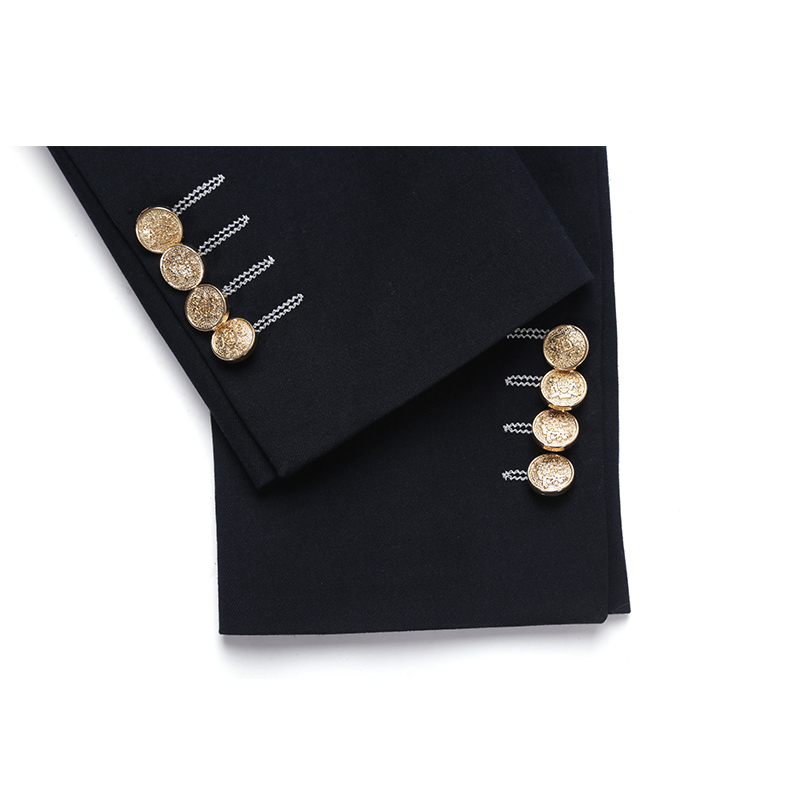 Double-breasted Men Suits Jacket Suit Terno 50% Wool Gold Buttons Costume Homme Blazers+Pants Casual Slim Fit Marriage Set 201105