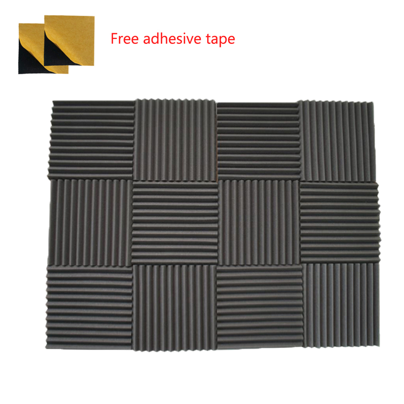 Soundproofing Acoustic Foam Tiles 12 Pcs Studio Wall Panels Wedge Absorption 12" X 12" X 1" in Charcoal with Tapes
Soundproofing Acoustic Foam Tiles 12 Pcs Studio Wall Panels Wedge Absorption 12" X 12" X 1" in Charcoal with Tapes