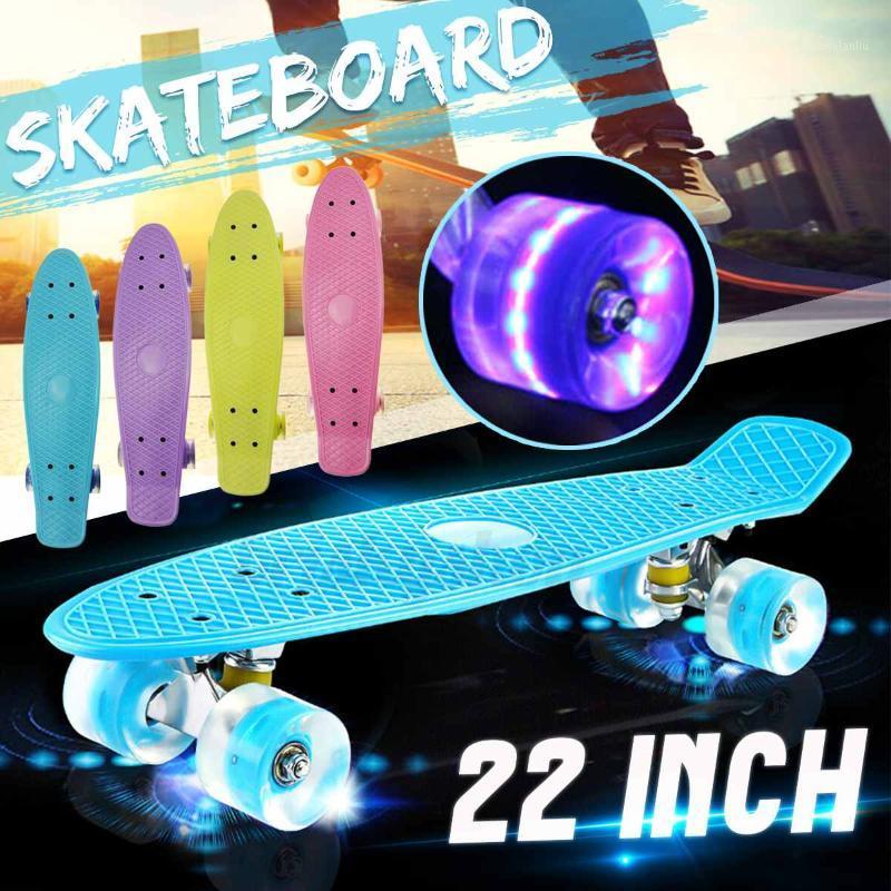 Skateboard Skate Board 22 Inches Cruiser Four-wheel Banana Style Plastic Board Deck Aluminum Bracket with LED Flashing Wheels1, Yellow
Skateboard Skate Board 22 Inches Cruiser Four-wheel Banana Style Plastic Board Deck Aluminum Bracket with LED Flashing Wheels1, Yellow