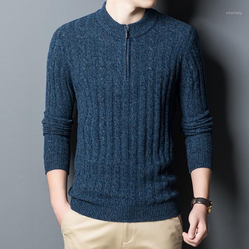 Men 100% Wool Sweater 2020 Autumn Winter Turtleneck Pure Cashmere Warm Man Knitted Zippers Pullovers Sweaters1, Blue
Men 100% Wool Sweater 2020 Autumn Winter Turtleneck Pure Cashmere Warm Man Knitted Zippers Pullovers Sweaters1, Blue