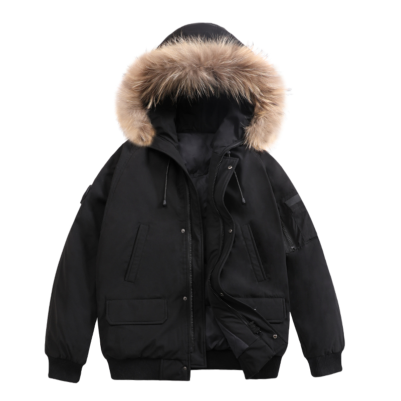 Plus size Men's Down Jacket Fashion Hooded Winter Warm Man Coats High Quality 70% White Duck Down Men Short Thick Coat 201128